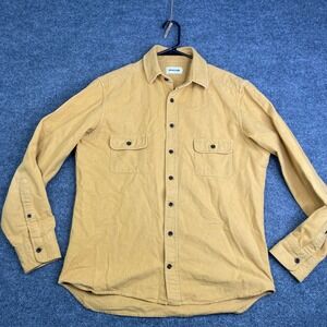 Taylor Stitch Yosemite Shirt Mens 40 Mustard Yellow Heavyweight Flannel Chamois
